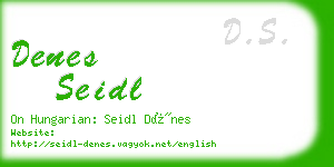 denes seidl business card